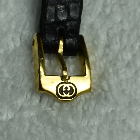 Gucci Watch 14k Gold w Leather Band M.O.P. Face main image 6